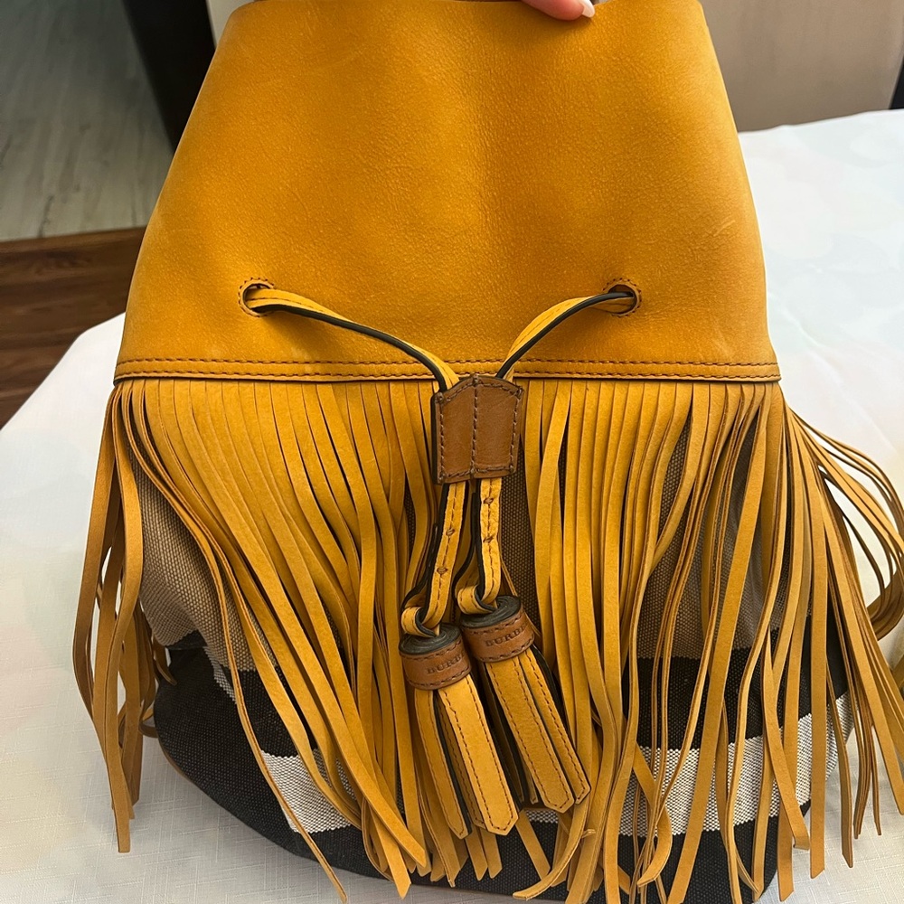 Burberry Large Belgrove Fringe Tote with Suede Wristlet